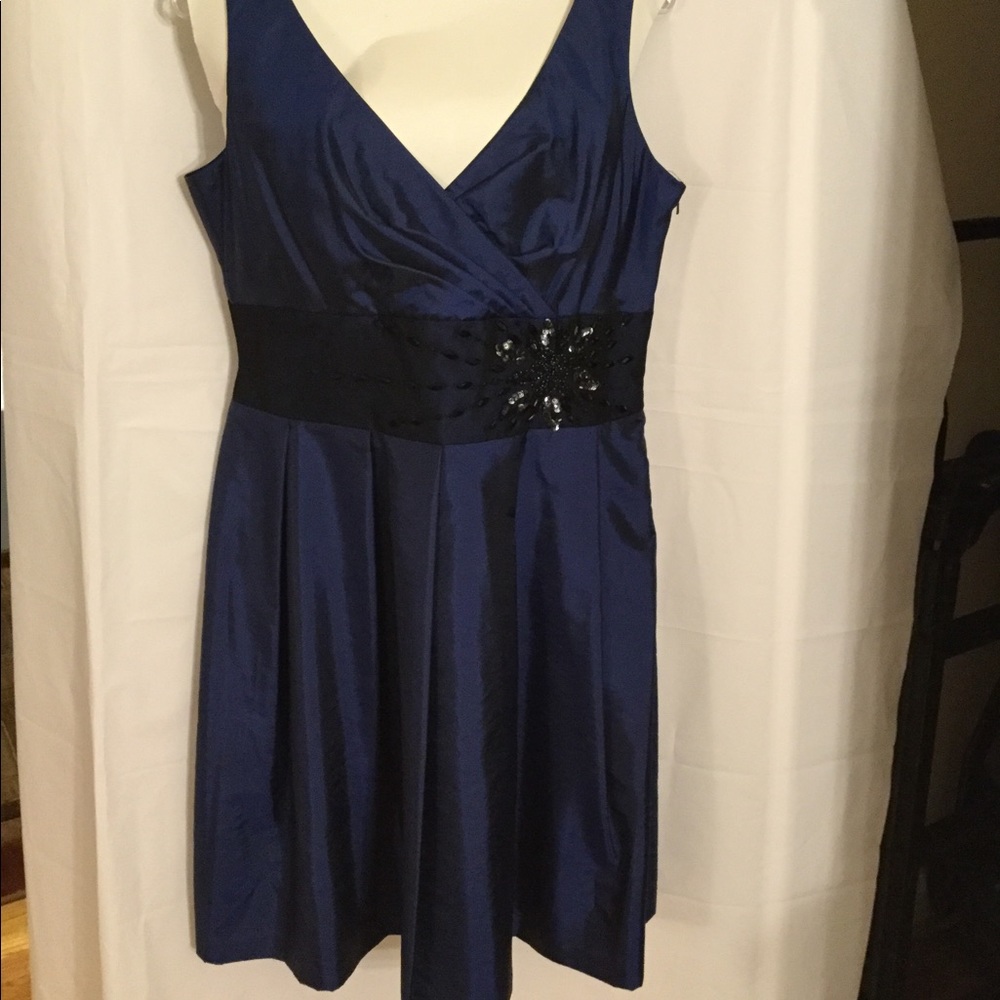 Evan Picone Midnight Blue Cocktail Dress - Picture 3 of 8